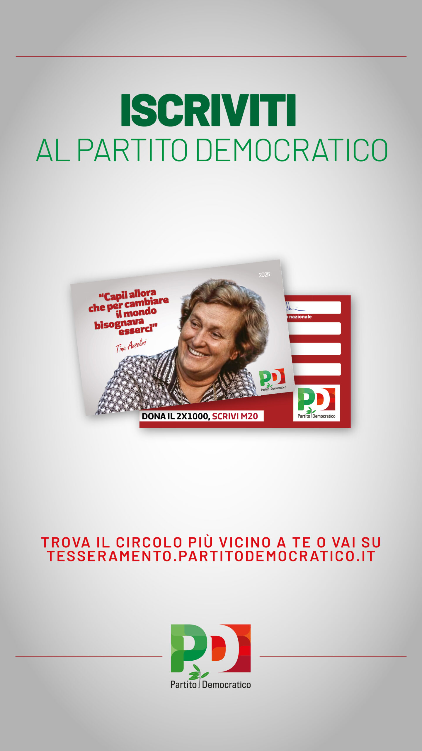 Iscriviti al Partito Democratico | Tesseramento 2026 Iscriviti al Partito Democratico | Tesseramento 2026